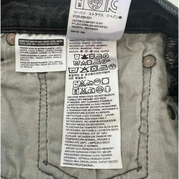 Levi's‎ 501 Black Button Fly Cutoff Denim Jean Shorts Size 30 - Picture 10 of 10